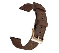 LUGEMA Canvas Quick Release Watch Band 20mm 22mm Replacement Straps For Men Women(Coffee Brown RS Gold,20mm)