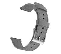 LUGEMA Canvas Quick Release Watch Band 20mm 22mm Replacement Straps For Men Women(Gentry Gray Silver,22mm)