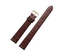 LUGEMA Compatible With Armani Women's Leather Watch Strap Ar1911 Ar1910 Ar1802 Leather Watch Band Black Brown Red 14mm(05-Brown(ZJ)-Rose-K1)