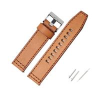 LUGEMA Compatible With Fossil JR1354|1487|1424 Watchband Retro Quick Release Genuine Leather Diesel Strap Black Dark Brown 22mm 24mm(Brown silver clasp,24mm)