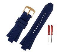 LUGEMA Compatible With MK Series MK8184 MK8152 MK9020 MK8730 MK8761 8295 8296 8445 Rubber Watchband Convex Silicone 29 * 13mm Mens Strap Black Blue (Color : Blue-rose gold, Size : 29mm-13mm)