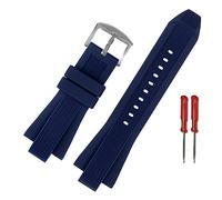 LUGEMA Compatible With MK Series MK8184 MK8152 MK9020 MK8730 MK8761 8295 8296 8445 Rubber Watchband Convex Silicone 29 * 13mm Mens Strap Black Blue (Color : Blue-silver, Size : 29mm-13mm)