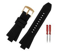 LUGEMA Compatible With MK Series MK8184 MK8152 MK9020 MK8730 MK8761 8295 8296 8445 Rubber Watchband Convex Silicone 29 * 13mm Mens Strap Black Blue (Color : Black-rose gold, Size : 29mm-13mm)