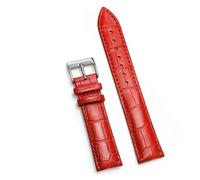 LUGEMA Cowhide Genuine Leather Watch Strap 12/14/16/18/20/22/24 Mm Pin Buckle Band Soft Wrist Watchband Bracelet(Red 1,16mm)