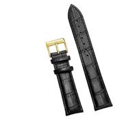 LUGEMA Cowhide Genuine Leather Watch Strap 12/14/16/18/20/22/24 Mm Pin Buckle Band Soft Wrist Watchband Bracelet(Black 3,24mm)