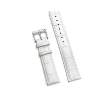 LUGEMA Cowhide Genuine Leather Watch Strap 12/14/16/18/20/22/24 Mm Pin Buckle Band Soft Wrist Watchband Bracelet(White 1,12mm)