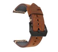 LUGEMA Crazy Horse Leather Watchband Starps 20mm 22mm 24mm Quick Release Retro Handmade Belt(Dark Brown,20mm)