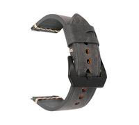 LUGEMA Crazy Horse Leather Watchband Starps 20mm 22mm 24mm Quick Release Retro Handmade Belt(Gray,20mm)