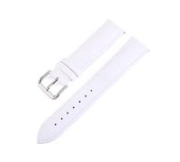 LUGEMA Crocodile Grain Genuine Leather Watch Band Strap 10mm 12mm 13mm 14mm 15mm 16mm 17mm 18mm 19mm 20mm 22mm 24mm Watchband(WHITE,15mm)