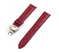 LUGEMA Crocodile Pattern Watchstrap 12 13 14 15 16 17 18 19 20 21 22 24mm Genuine Leather Watch Band Metal Butterfly Buckle Wrist Belt(PURPLE,20mm)