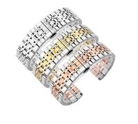 LUGEMA Curved End Strap Solid Stainless Steel Watch Band 12mm 14mm 16mm 18mm 19mm 20mm 21mm 22mm Wristband Butterfly Buckle(Black,18mm)