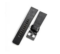 LUGEMA Durable Comfortable Genuine Leather Watchbands Compatible With Diesel Dz4343 Dz4405 Dz7257 Dz4423 Waterproof Cow Strap 22 24 26 28mm(Black-Black-K3,22mm)