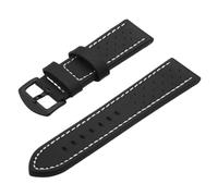 LUGEMA Fashion Watch Band Strap Sport Vintage Leather Watchband Stainless Steel Buckle Accessories 18mm 20mm 22mm 24mm(Black White Black H,18mm)