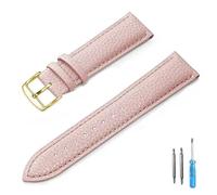 LUGEMA Genuine Leather Watch Band 12mm 14mm 16mm 18mm 20mm 22mm Watch Strap For Man Women(Pink-G,12mm)
