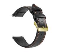LUGEMA Genuine Leather Watch Band, Quick Release 18mm/20mm/22mm Straps For Men And Women Watchband(Black Orange Gold,22mm)