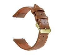 LUGEMA Genuine Leather Watch Band, Quick Release 18mm/20mm/22mm Straps For Men And Women Watchband(Brown Gold,18mm)