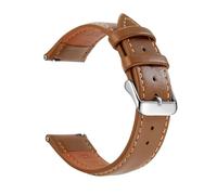 LUGEMA Genuine Leather Watch Band, Quick Release 18mm/20mm/22mm Straps For Men And Women Watchband(Brown Silver,22mm)
