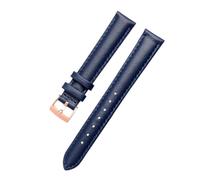 LUGEMA Genuine Leather Watch Strap Compatible With Armani AR1926 Ar11244 Ar1908 Women's Band 14mm Pink Blue Red White Accessories(Dark blue-rose gold,16mm)