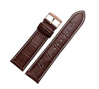 LUGEMA Genuine Leather Watch Strap For Men And Women Compatible With Armani AR1945 1946 AR2500 2502 1981 Cowhide Watch Band 14 18 20 22mm Bracelet(Brown white-rosegold,20mm)