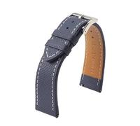 LUGEMA Handmade Genuine Leather Watchband 18mm 19mm 20mm 22mm Vintage First Layer Cowhide Watch Strap Bracelet Replacement For Men(Dark bu wh line 1,18mm)