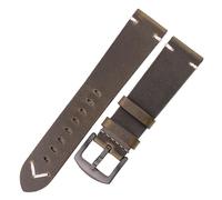 LUGEMA Handmade Leather Watch Strap Yellow Green Oil Wax Cowhide Watchband Compatible With Samsung Smart Watch Belt 18mm 20mm 22mm 24mm(Dark Green Black,22mm)