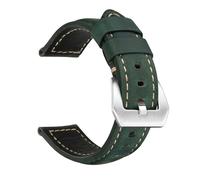LUGEMA Leather Straps Compatible With Panerai Watch Accessories Men's Strap 20mm 22mm 24mm Watch Bands Cowhide Replacement Bracelet(Green-Silver Buckle,24mm)