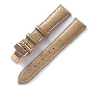 LUGEMA Leather Watch With Green Soft Cowhide Men's And Women's Watch Accessories Substitute Compatible With Longines Compatible With Tissot Strap Accessories(Beige rose,20)