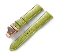 LUGEMA Leather Watch With Green Soft Cowhide Men's And Women's Watch Accessories Substitute Compatible With Longines Compatible With Tissot Strap Accessories(Light green rose,19)