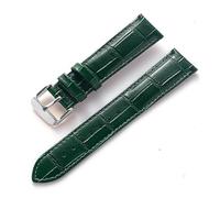 LUGEMA Mens Ladies Leather Strap Compatible With Cartier Tank London Solo Key Folding Clasp 17,18,20,22MM Leather Watch Strap Accessories(Green,16)