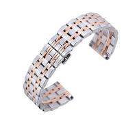 LUGEMA Metal Watchbands Bracelet Women 20mm Watch Strap Fashion Silver Solid Stainless Steel Luxury 22mm Watch Band Strap(Rose gold and silver,18mm)