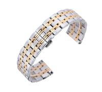 LUGEMA Metal Watchbands Bracelet Women 20mm Watch Strap Fashion Silver Solid Stainless Steel Luxury 22mm Watch Band Strap(Gold and silver,18mm)