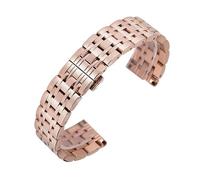LUGEMA Metal Watchbands Bracelet Women 20mm Watch Strap Fashion Silver Solid Stainless Steel Luxury 22mm Watch Band Strap(Rose gold,22mm)