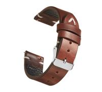 LUGEMA New Oil Wax Leather Watch Strap 18mm 19mm 20mm 22mm Vintage Band Black Blue Brown Available Handmade Watchband Accessories(Vintage brown 1,18mm)