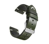 LUGEMA New Oil Wax Leather Watch Strap 18mm 19mm 20mm 22mm Vintage Band Black Blue Brown Available Handmade Watchband Accessories(Green 1,18mm)