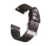 LUGEMA New Oil Wax Leather Watch Strap 18mm 19mm 20mm 22mm Vintage Band Black Blue Brown Available Handmade Watchband Accessories(Coffee 1,18mm)