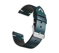 LUGEMA New Oil Wax Leather Watch Strap 18mm 19mm 20mm 22mm Vintage Band Black Blue Brown Available Handmade Watchband Accessories(Blue 1,20mm)