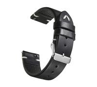 LUGEMA New Oil Wax Leather Watch Strap 18mm 19mm 20mm 22mm Vintage Band Black Blue Brown Available Handmade Watchband Accessories(Black 1,19mm)