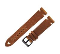 LUGEMA Oil Wax Leather Watch Straps 18mm 20mm 22mm Cowhide Watchbands Retro Bracelet 19mm Handmade Stitching Wristband(Brown-Black Buckle,19mm)