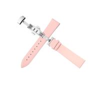 LUGEMA Plain Strap 10-24mm 20mm 22mm Watch Butterfly Buckle Steel Watchband(Pink,20mm)
