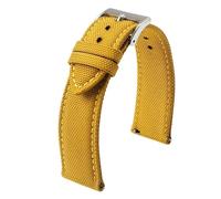 LUGEMA Premium Waterproof Sailcloth Watch Band 18mm 19mm 20mm 21mm 22mm 24mm Quick Release Strap Nylon Sports Wrist Bracelet For Men(MUSTARD YELLOW,22mm)