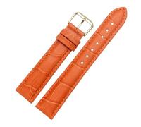 LUGEMA Replacement Leather Strap 12mm 14mm 16mm 18mm 20mm 22mm Black Red Crocodile Grain Watch Bands(Orange,15mm)