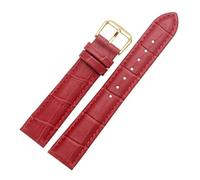 LUGEMA Replacement Leather Strap 12mm 14mm 16mm 18mm 20mm 22mm Black Red Crocodile Grain Watch Bands(Red,19mm)