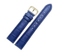 LUGEMA Replacement Leather Strap 12mm 14mm 16mm 18mm 20mm 22mm Black Red Crocodile Grain Watch Bands(Blue,24mm)
