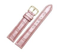 LUGEMA Replacement Leather Strap 12mm 14mm 16mm 18mm 20mm 22mm Black Red Crocodile Grain Watch Bands(Pink,18mm)
