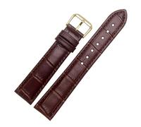 LUGEMA Replacement Leather Strap 12mm 14mm 16mm 18mm 20mm 22mm Black Red Crocodile Grain Watch Bands(Brown,19mm)