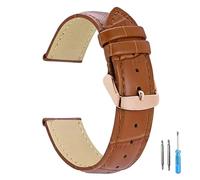 LUGEMA Replacement Leather Watch Strap Watchband For Men Women 12mm 14mm 16mm 18mm 20mm 22mm 24mm Band(Orange-RG,22mm)