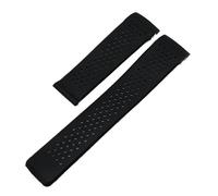 LUGEMA Rubber Watchband Compatible With TAG HEUER GRAND CARRERA Wristband Waterproof Sport Strap 22mm 24mm Soft Silicone Watch Bracelet(Black-no buckle,22mm)
