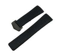 LUGEMA Rubber Watchband Compatible With TAG HEUER GRAND CARRERA Wristband Waterproof Sport Strap 22mm 24mm Soft Silicone Watch Bracelet(Black-black,22mm)