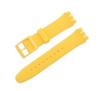 LUGEMA Silicone Watchband Strap Compatible With Swatch Watch Band 12mm 16mm 17mm 19mm 20mm Waterproof Rubber Wrist Bracelet Accessories With Tools(Yellow,20mm)