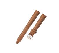 LUGEMA Soft Watch Leather Strap Accessories Green Purple Durable Genuine Band 10mm 12mm 14mm 16mm 18mm-24mm(Light brown-rose,16mm)
